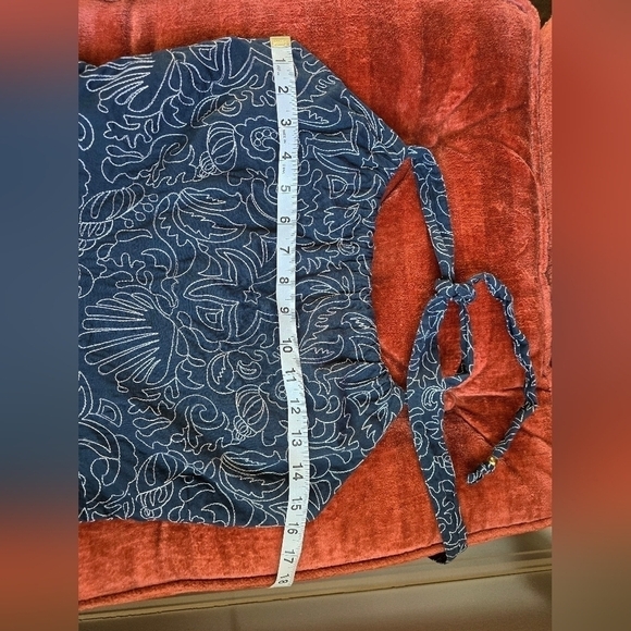 Vineyard Vines Cotton Halter Dress Navy With White Embroiderery Sz. 6 - Picture 8 of 11